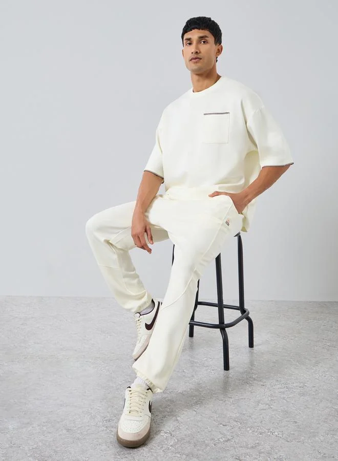 Styli Men Cream Oversized Scuba Joggers
